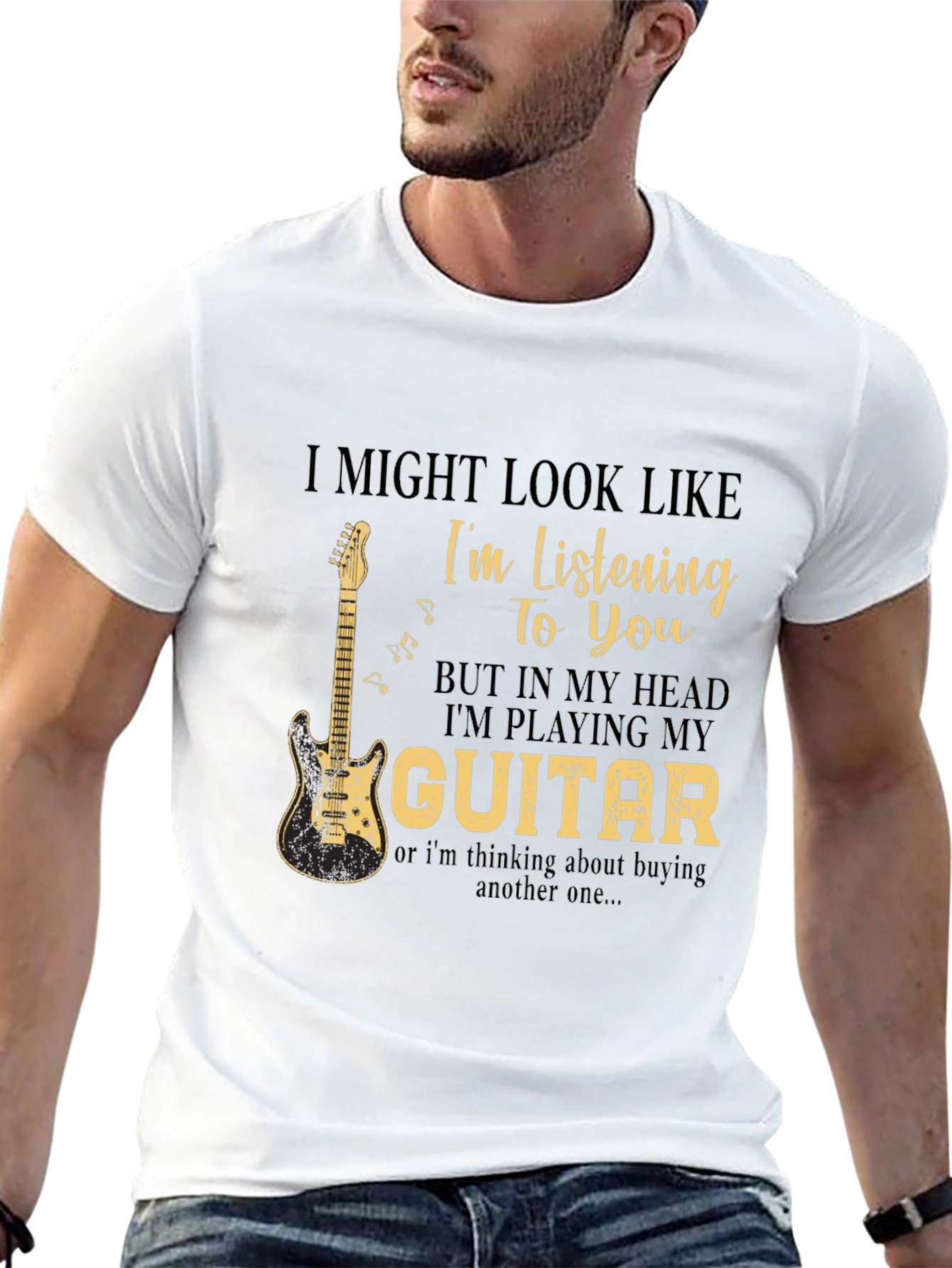 Guitar Lovers Tee: Im Playing My Guitar T-Shirt