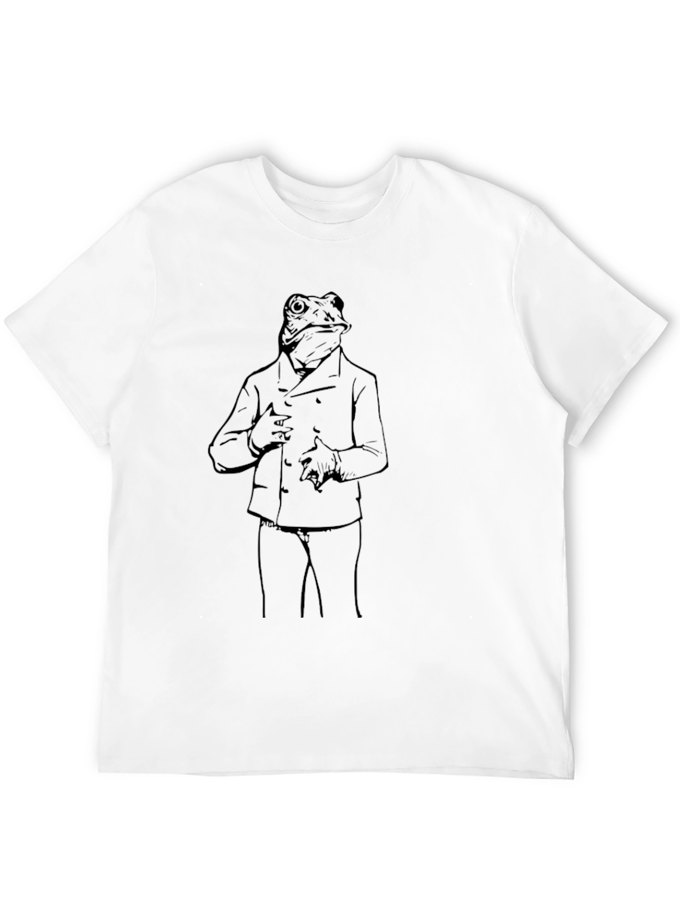 Frog in Suit Black T-Shirt - Quirky Graphic Tee
