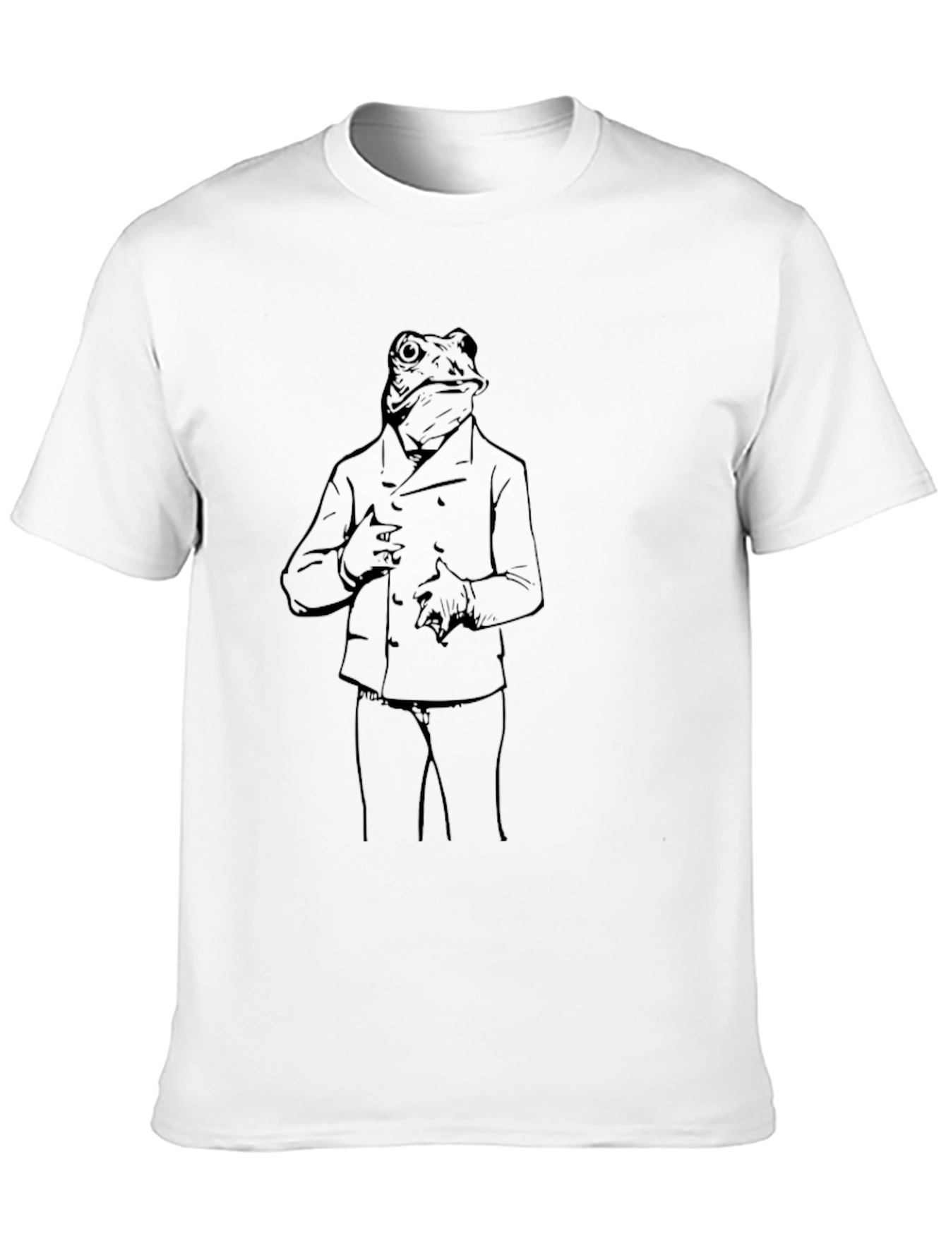 Frog in Suit Black T-Shirt - Quirky Graphic Tee