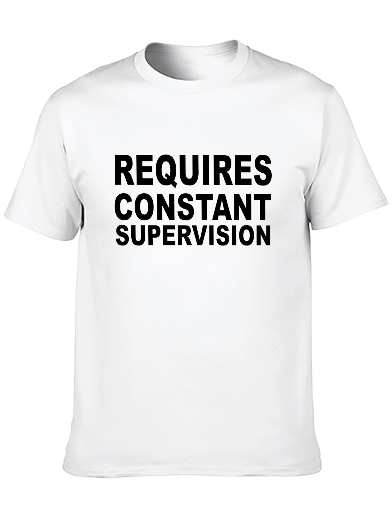 Requires Constant Supervision Black Graphic Tee