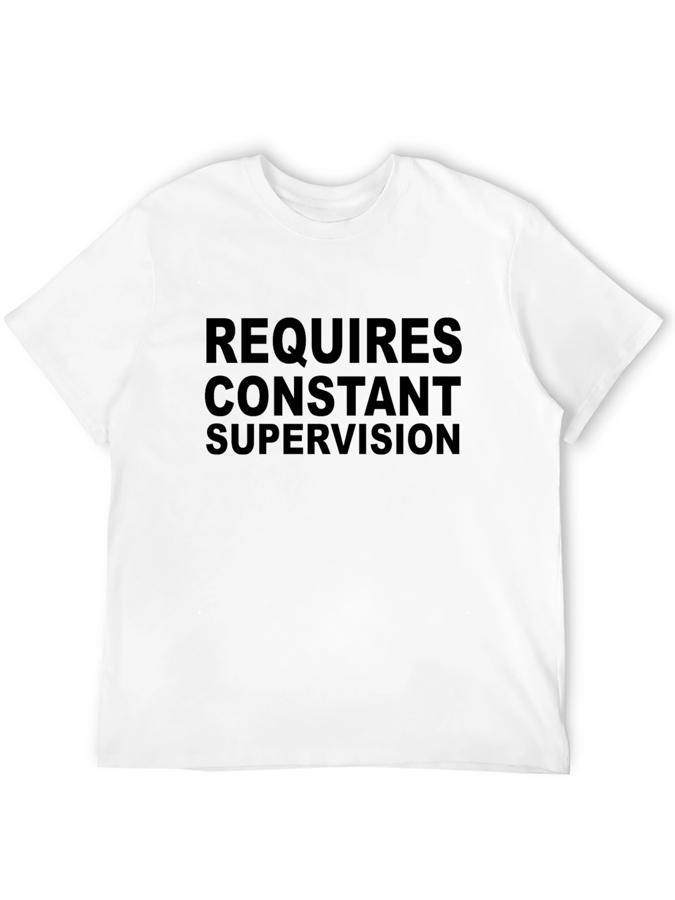 Requires Constant Supervision Black Graphic Tee