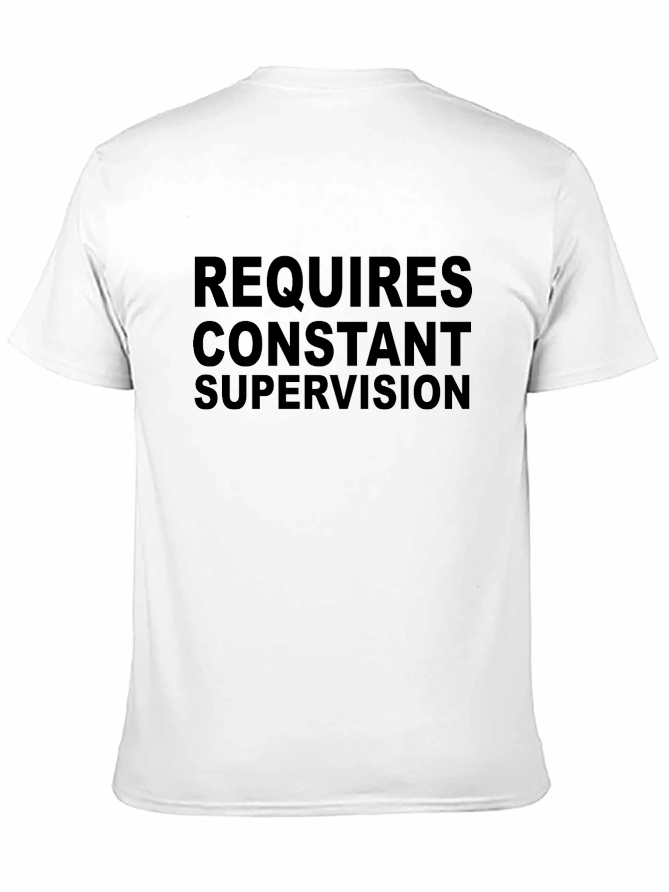 Requires Constant Supervision Black Graphic Tee