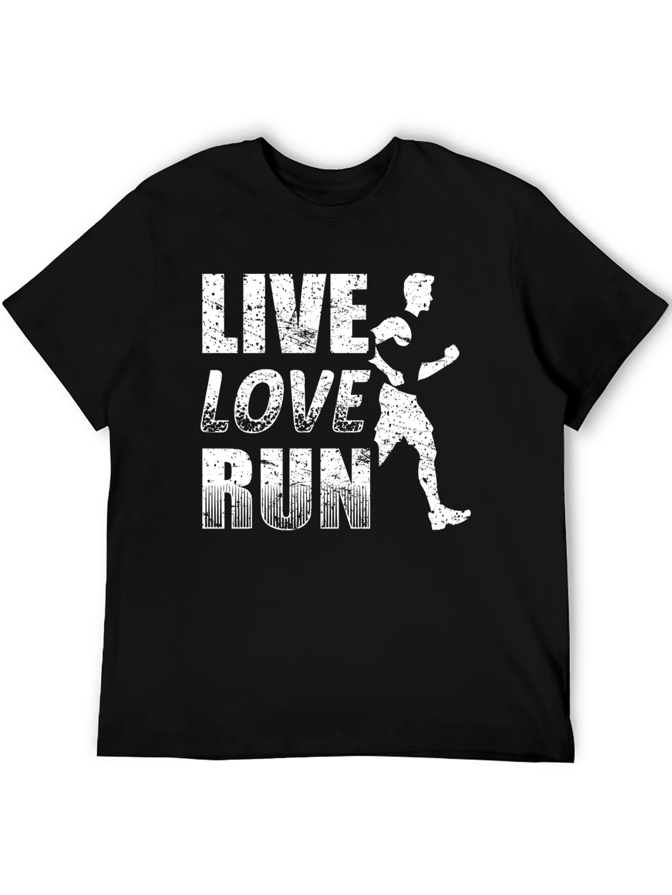 Live Love Run Black Graphic T-Shirt