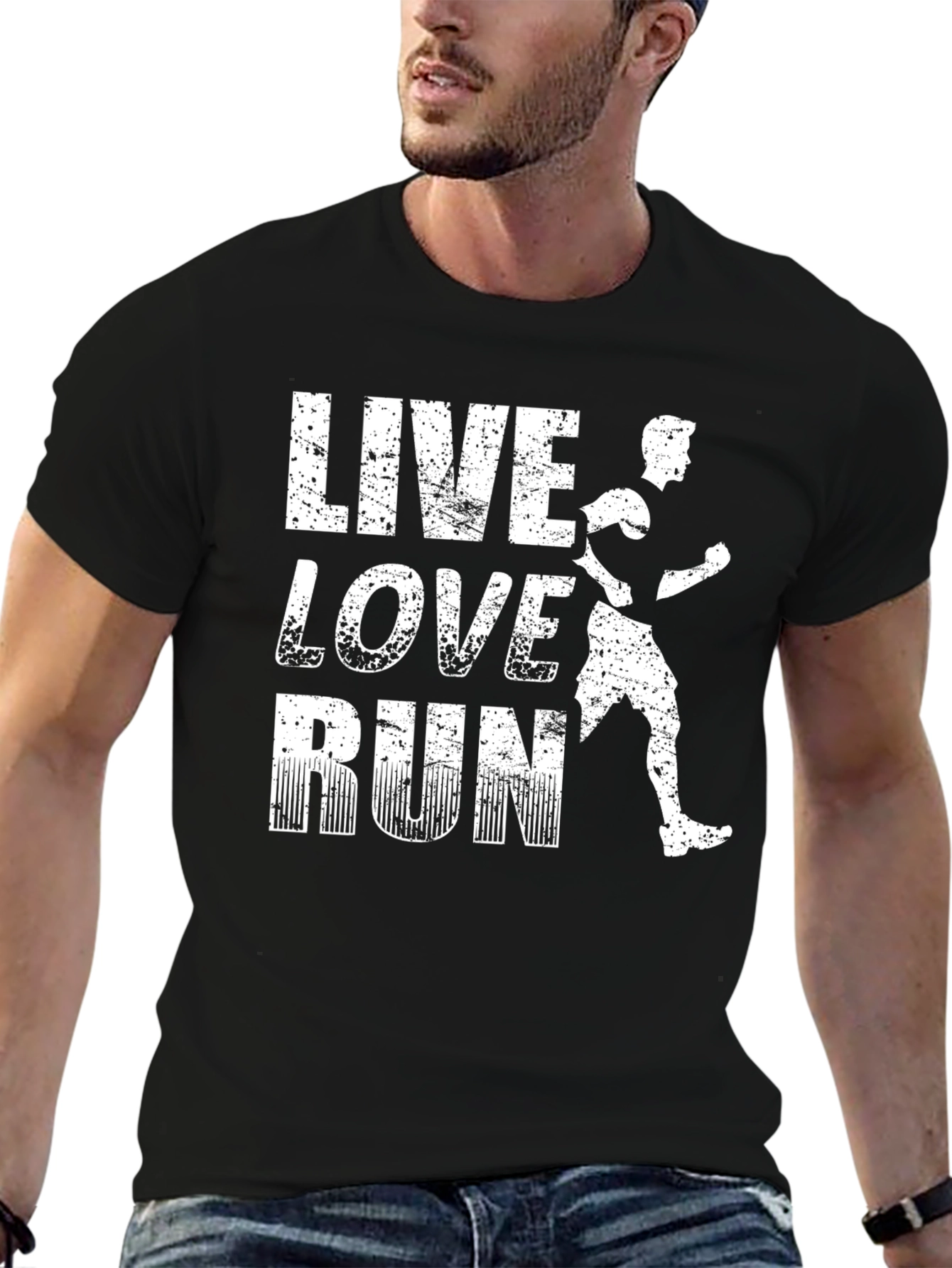 Live Love Run Black Graphic T-Shirt