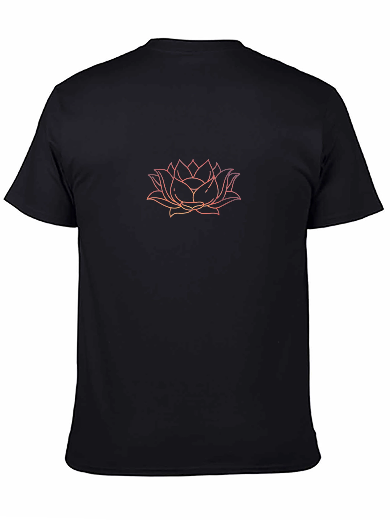 Lotus Flower Graphic Black T-Shirt