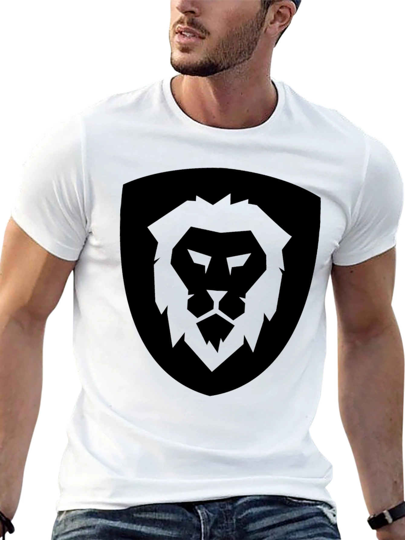 Lion Shield Graphic Tee - Mens Black T-Shirt