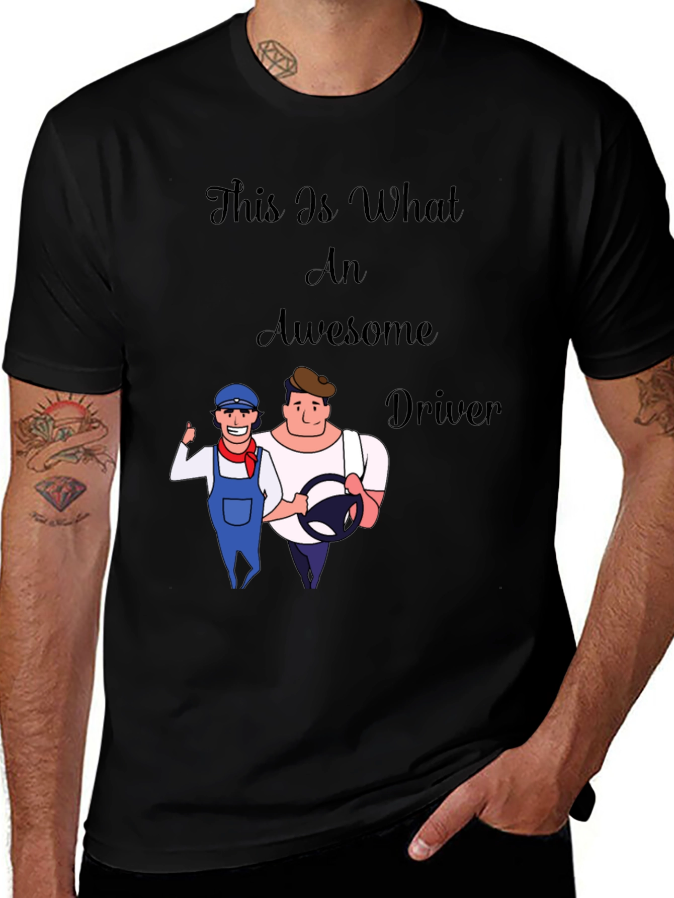 Awesome Driver Graphic Tee - Cool Cartoon Design