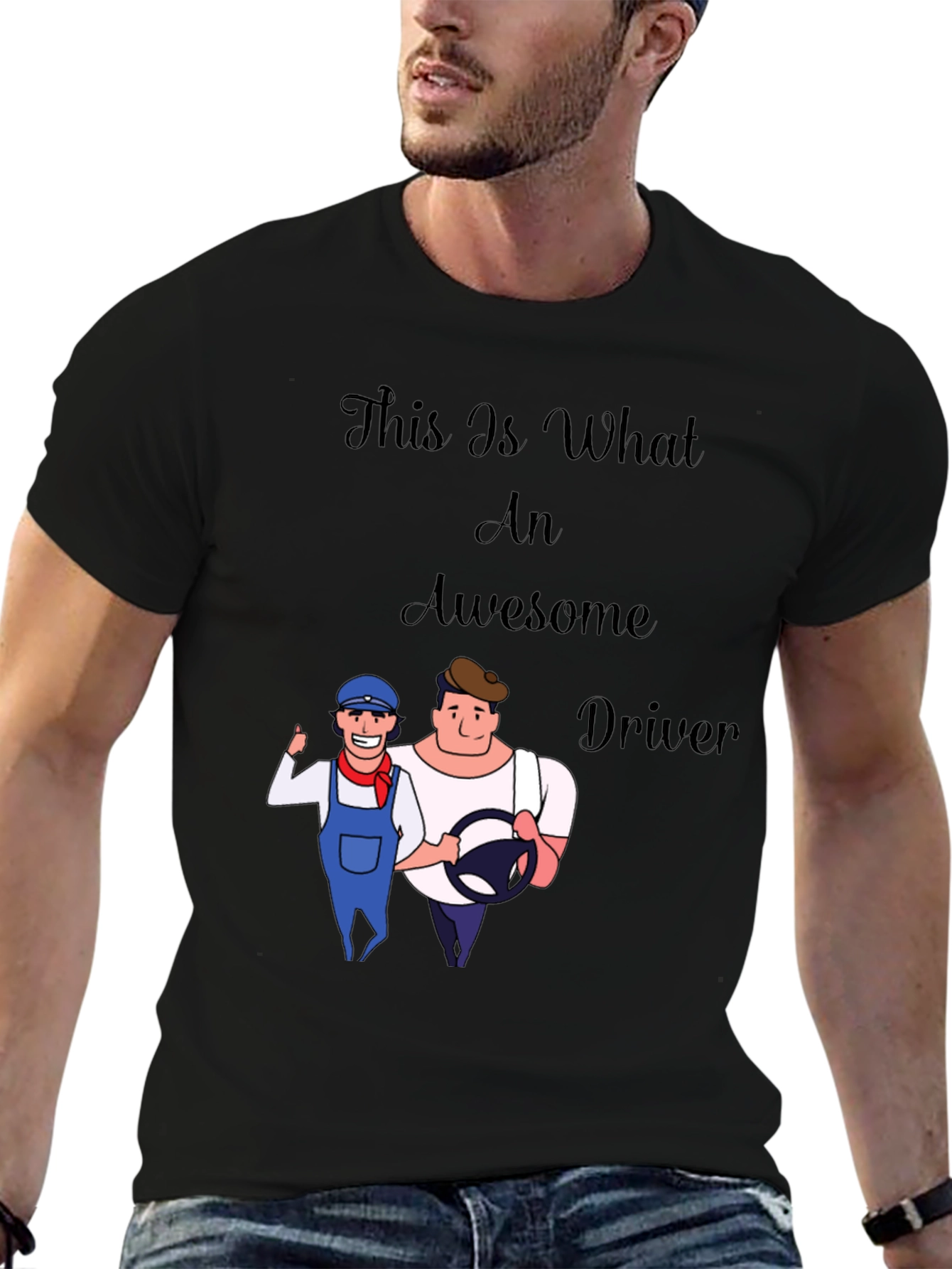 Awesome Driver Graphic Tee - Cool Cartoon Design