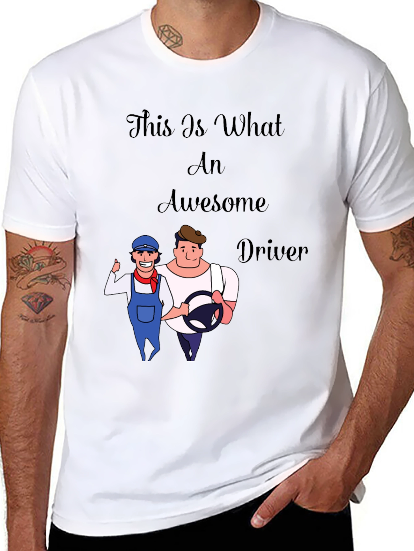 Awesome Driver Graphic Tee - Cool Cartoon Design