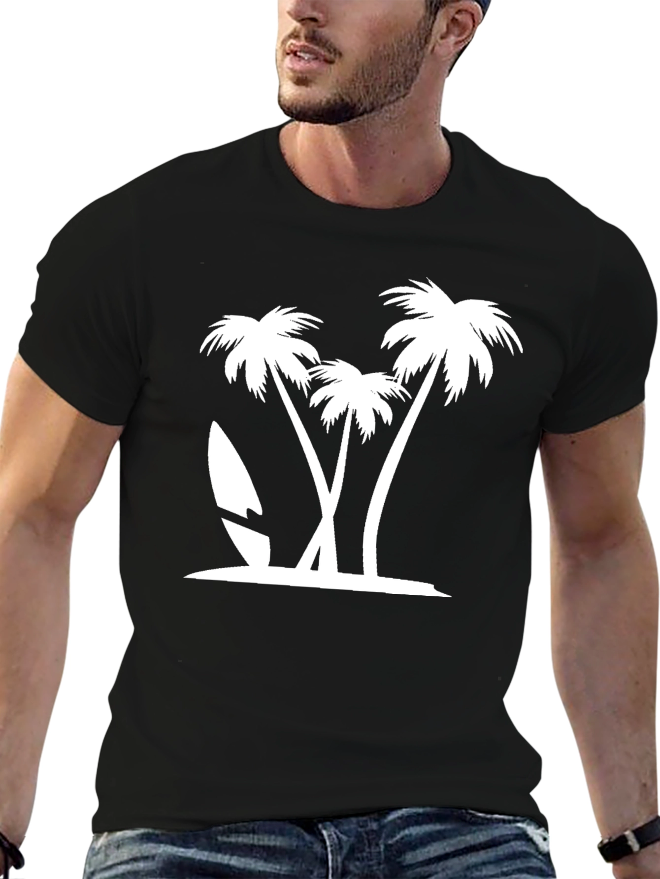 Tropical Palm Tree Graphic Tee - Island Vibes