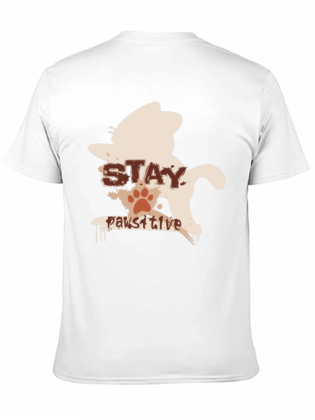 Stay Pawsitive Cat T-Shirt - Black
