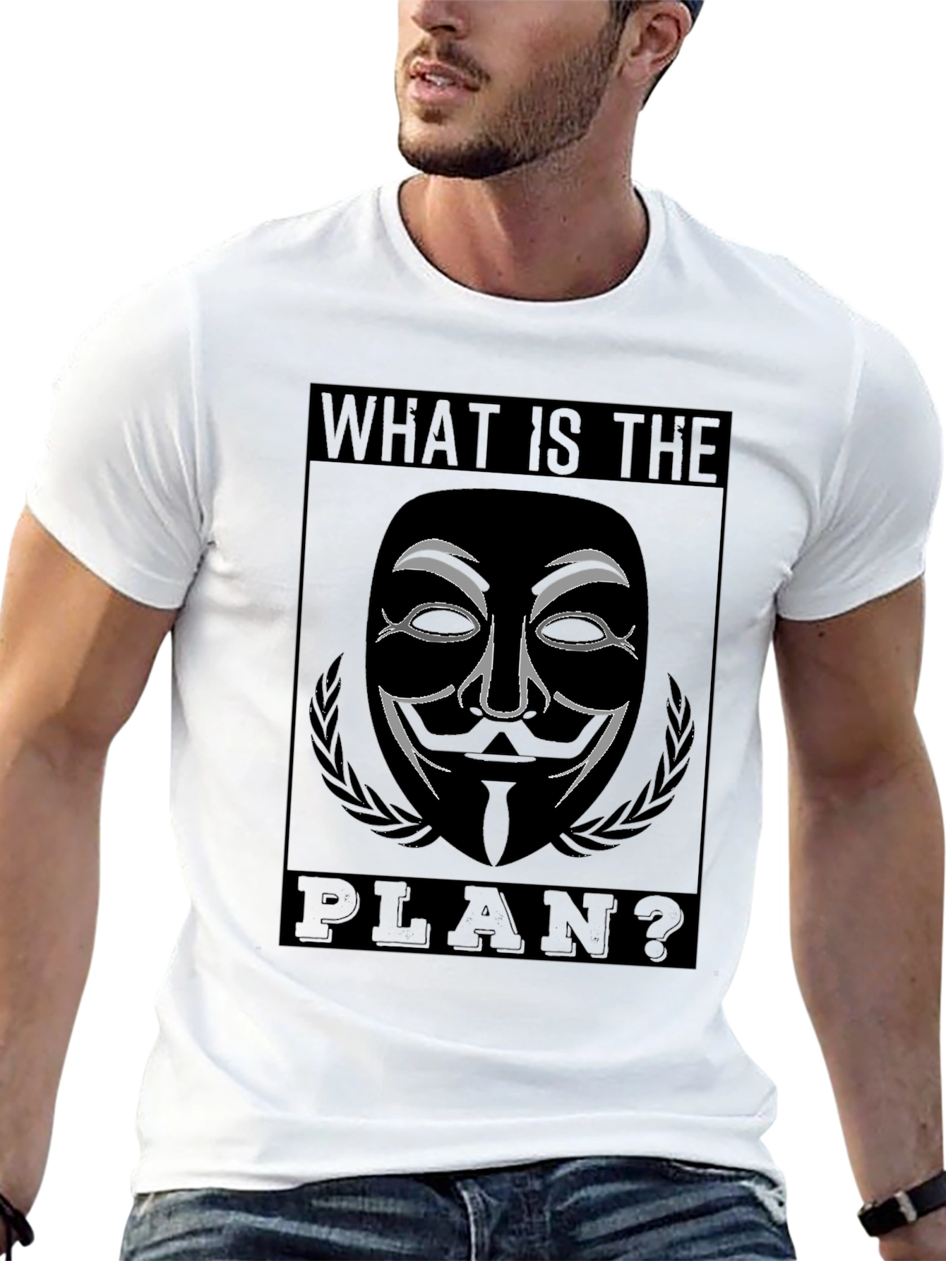 Guy Fawkes What is the Plan? Black T-Shirt