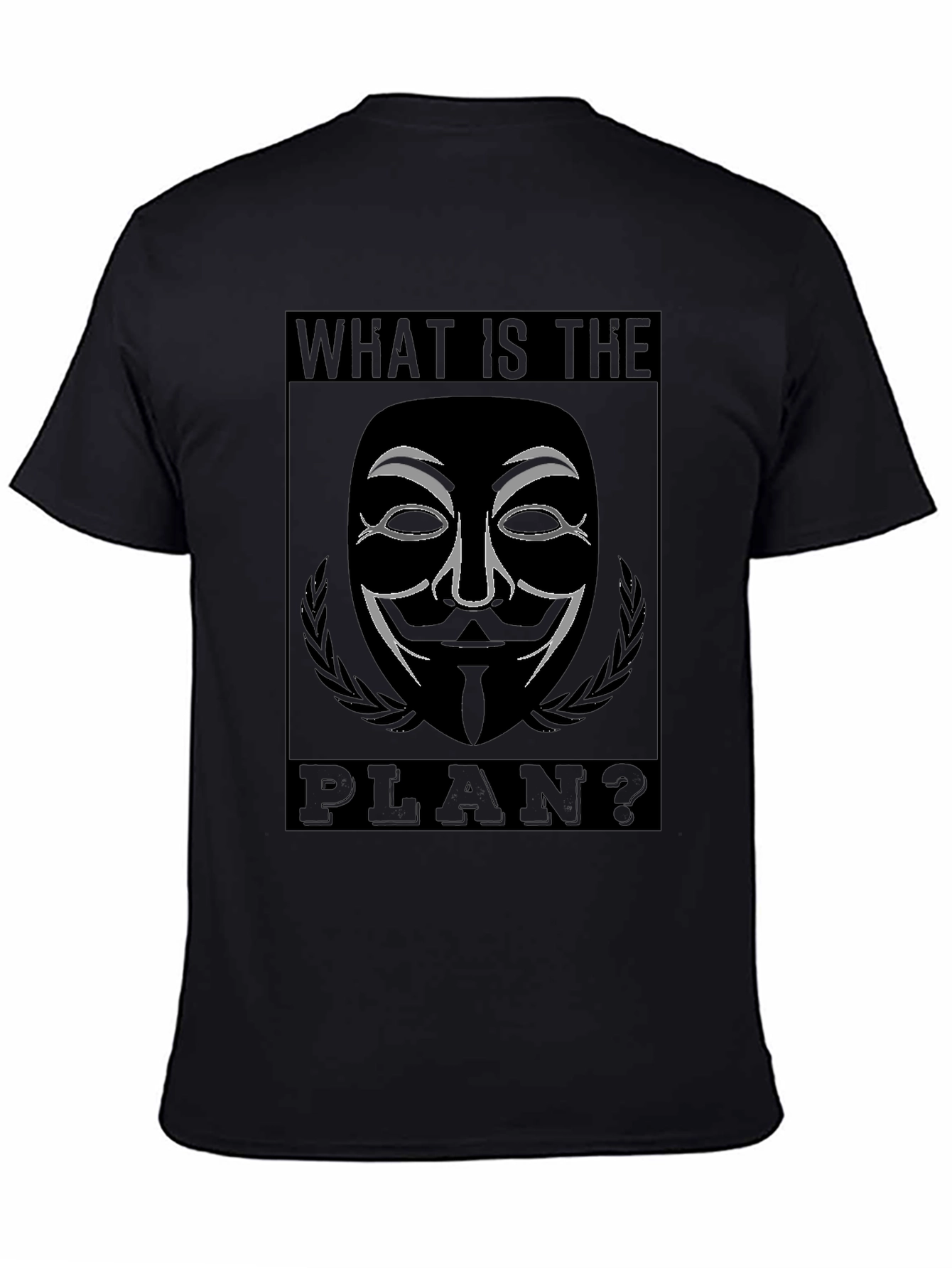 Guy Fawkes What is the Plan? Black T-Shirt