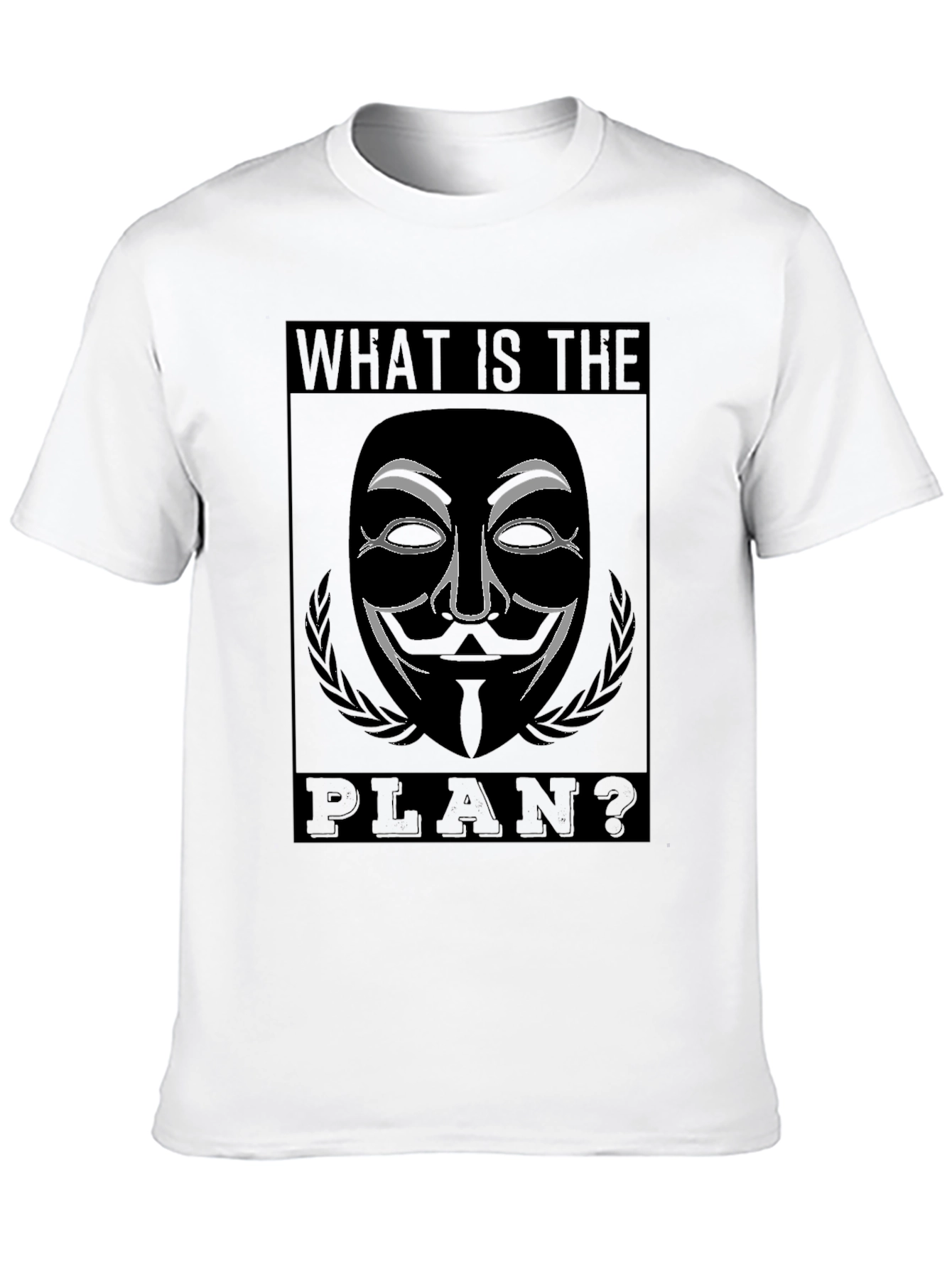 Guy Fawkes What is the Plan? Black T-Shirt