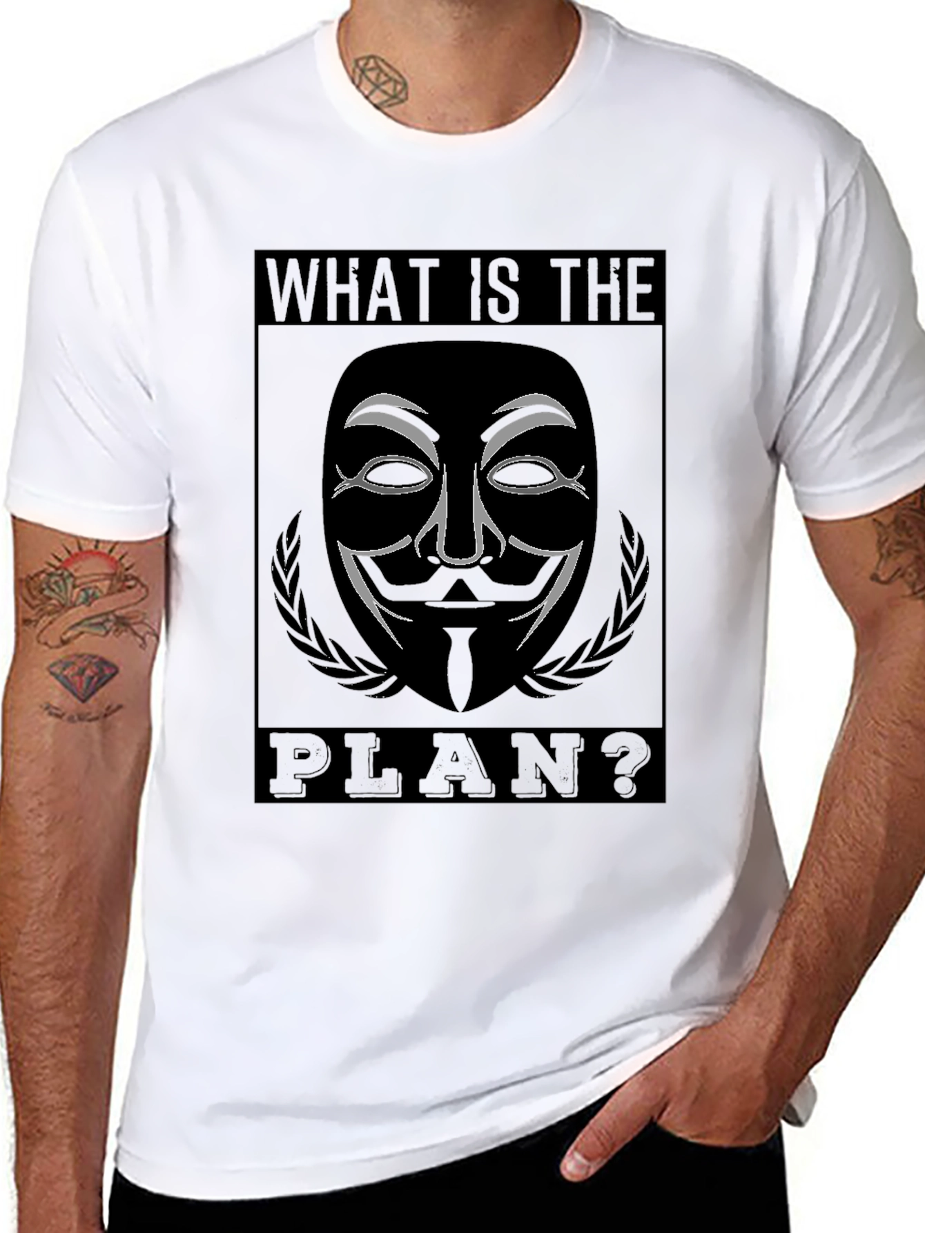 Guy Fawkes What is the Plan? Black T-Shirt