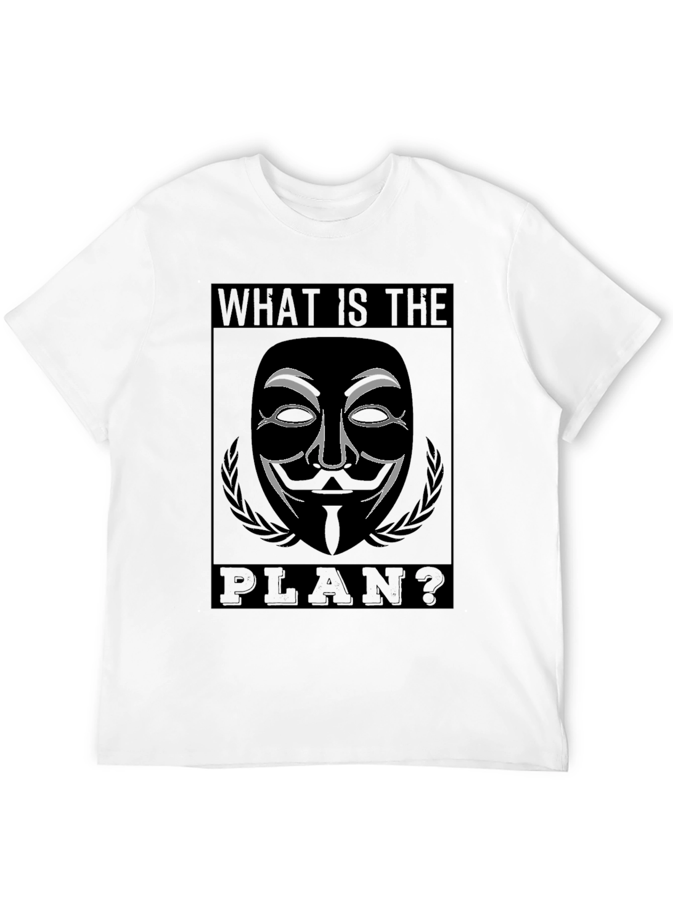 Guy Fawkes What is the Plan? Black T-Shirt