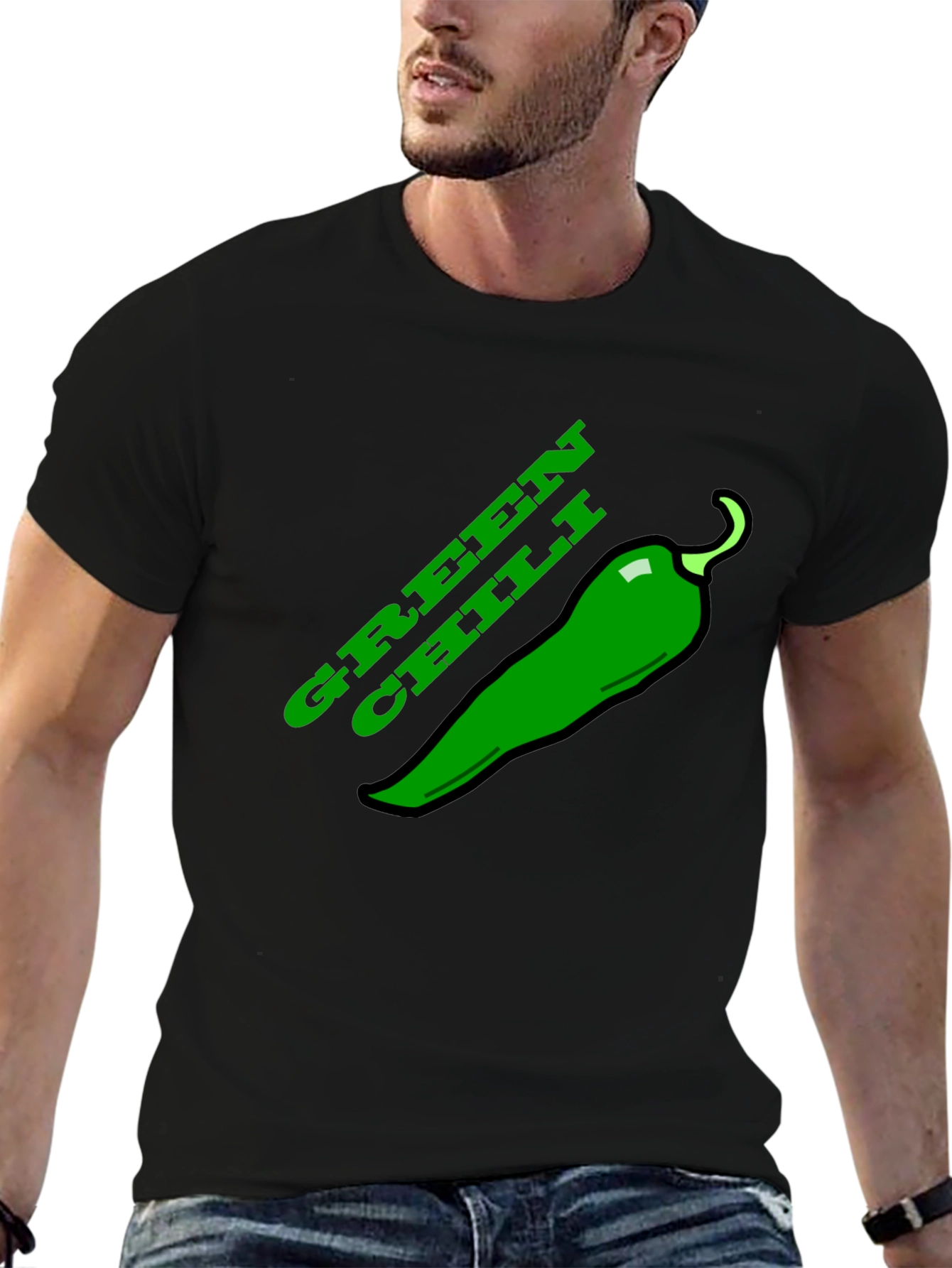 Green Chili Graphic Tee - Spicy Food Lovers T-Shirt