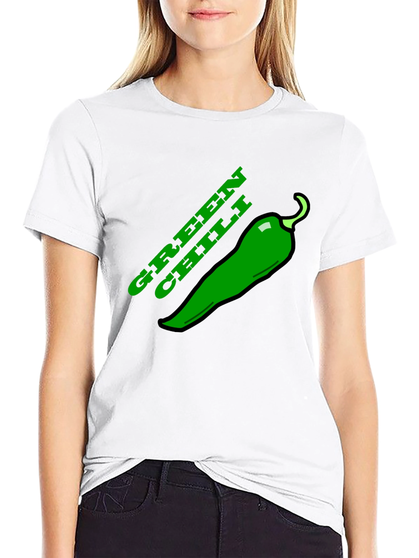Green Chili Graphic Tee - Spicy Food Lovers T-Shirt