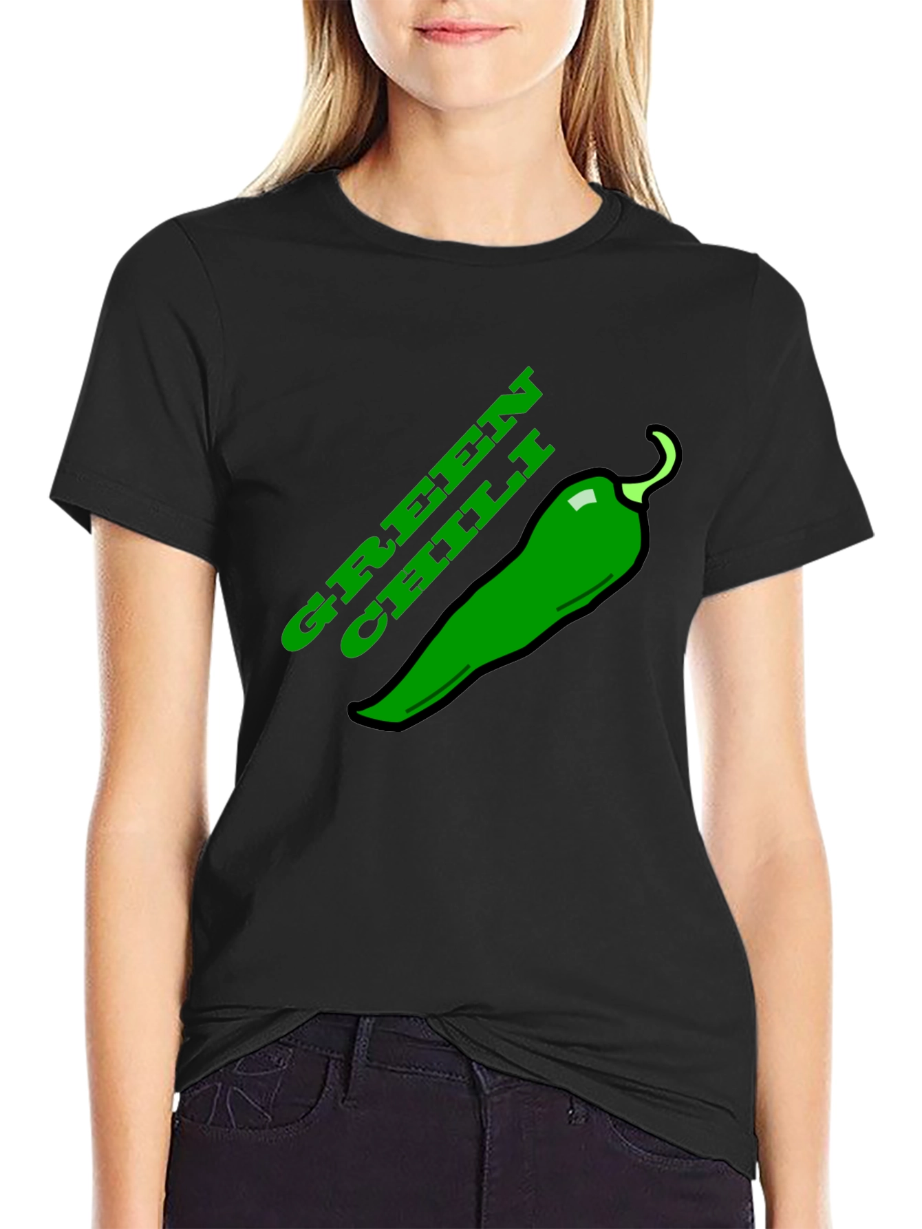 Green Chili Graphic Tee - Spicy Food Lovers T-Shirt