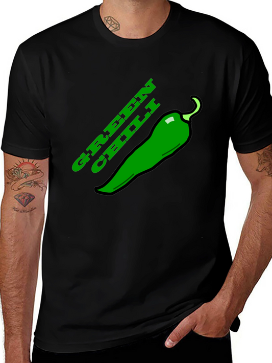 Green Chili Graphic Tee - Spicy Food Lovers T-Shirt