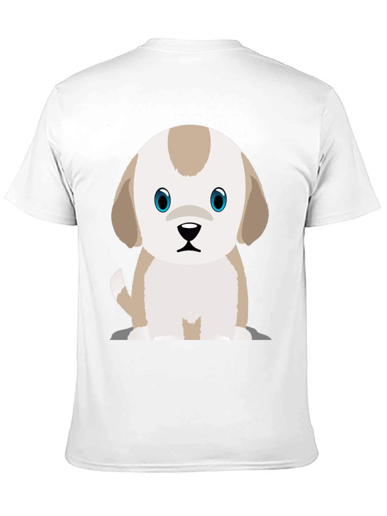 Cute Puppy Graphic Print Black T-Shirt