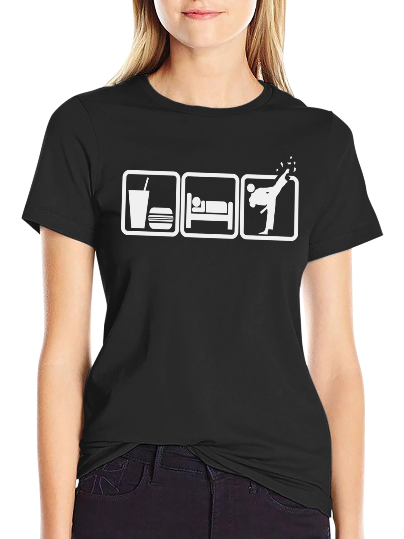 Eat Sleep Karate T-Shirt - Black Martial Arts Tee