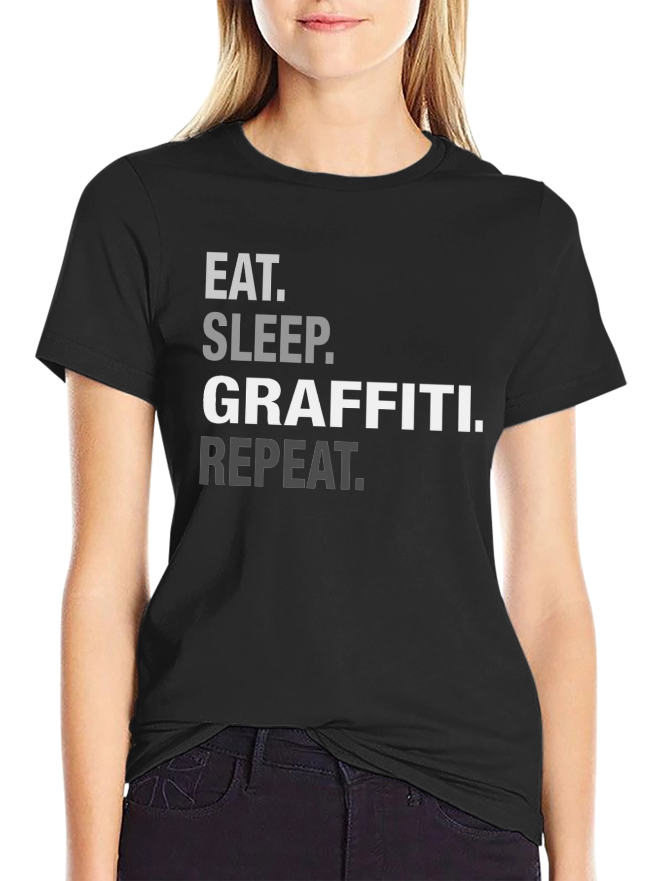 Eat Sleep Graffiti Repeat Graphic Tee