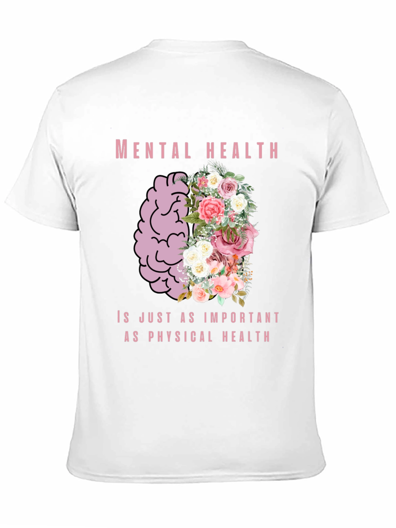 Mental Health Awareness T-Shirt - Floral Brain Design