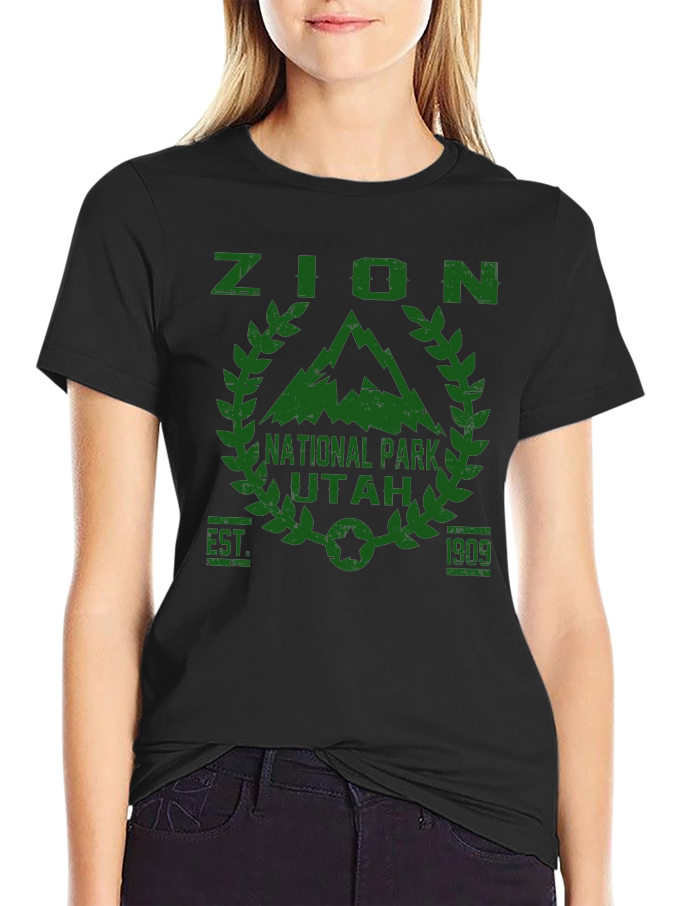 Zion National Park Black Graphic Tee