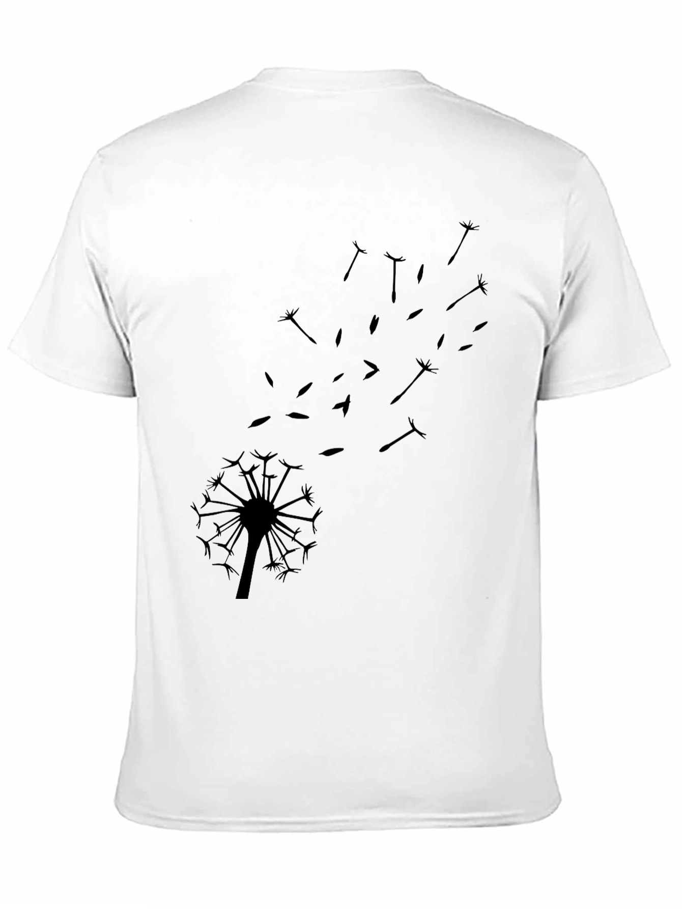 Dandelion Graphic Tee - Black Cotton Blend Casual T-Shirt