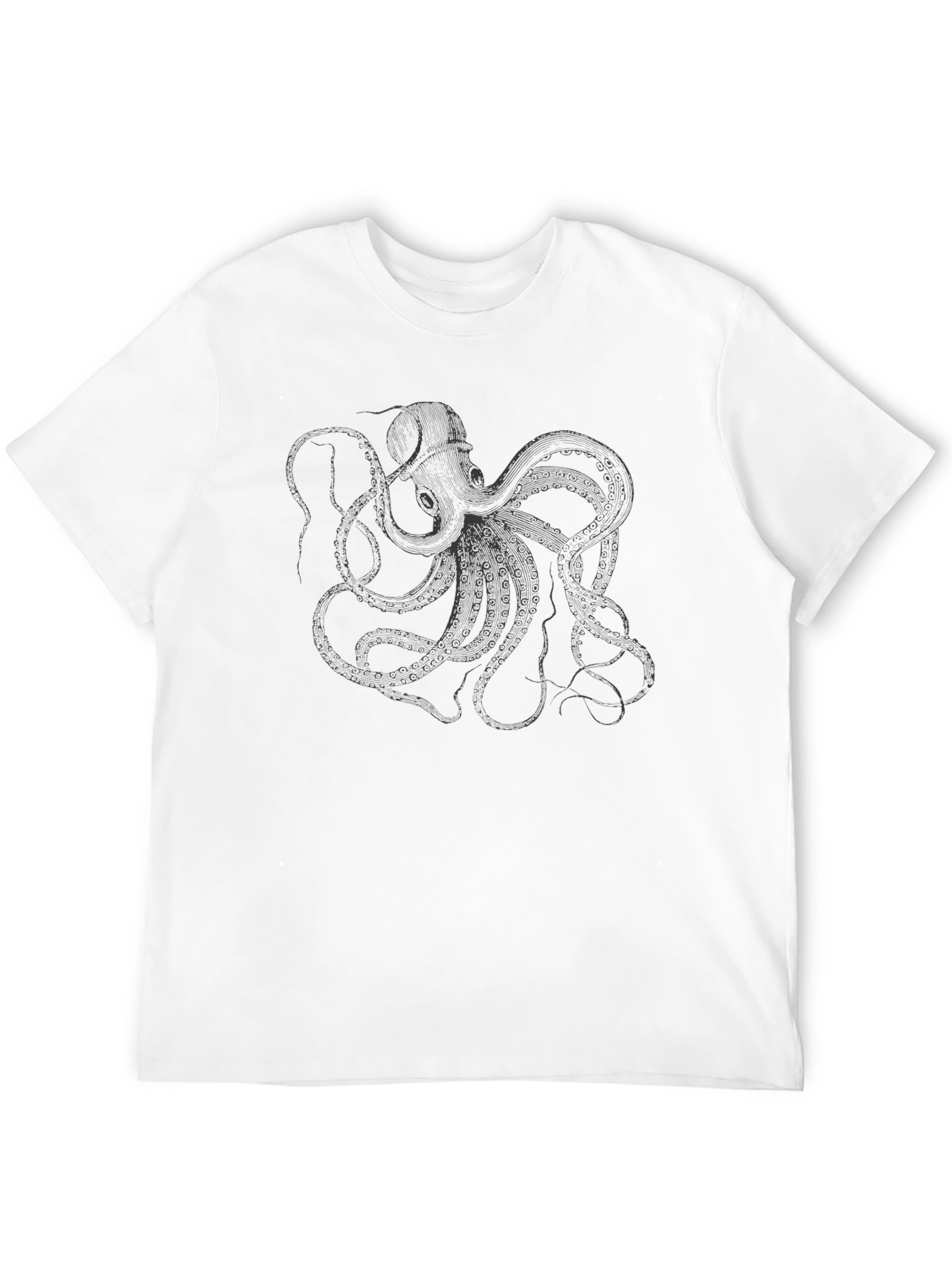 Octopus Graphic Print Black T-Shirt