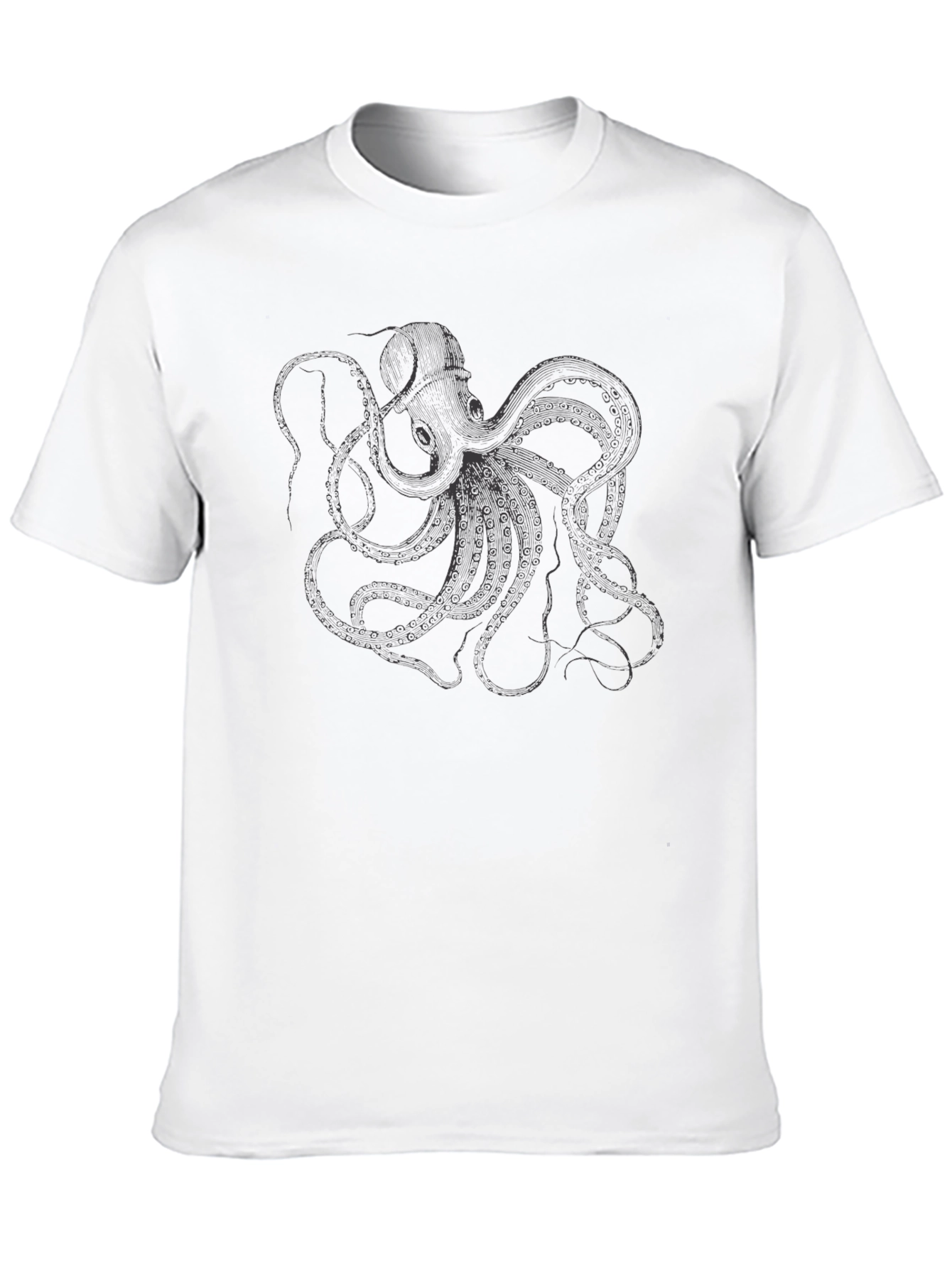 Octopus Graphic Print Black T-Shirt
