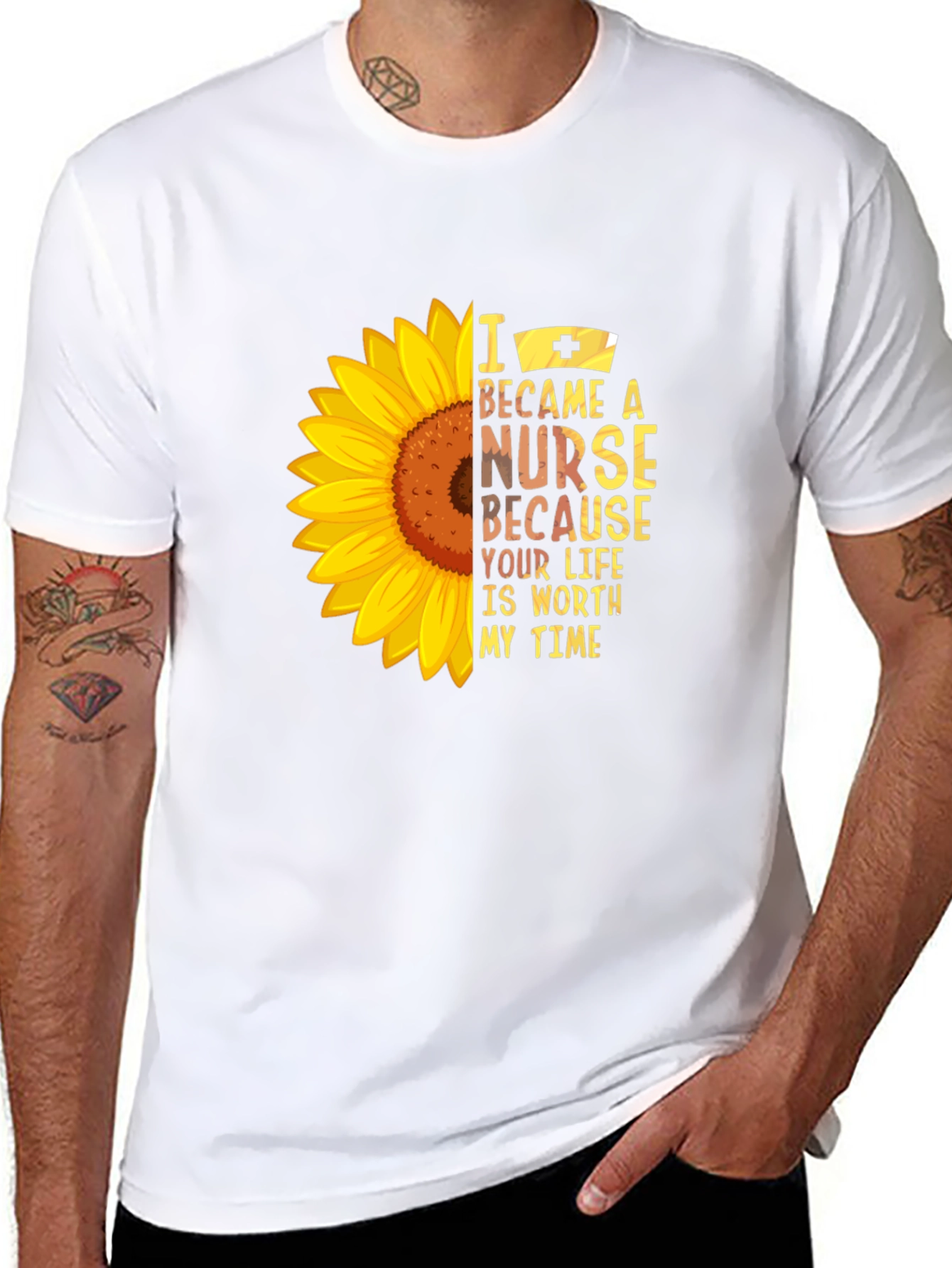 Sunflower Nurse Graphic T-Shirt - Worth My Time