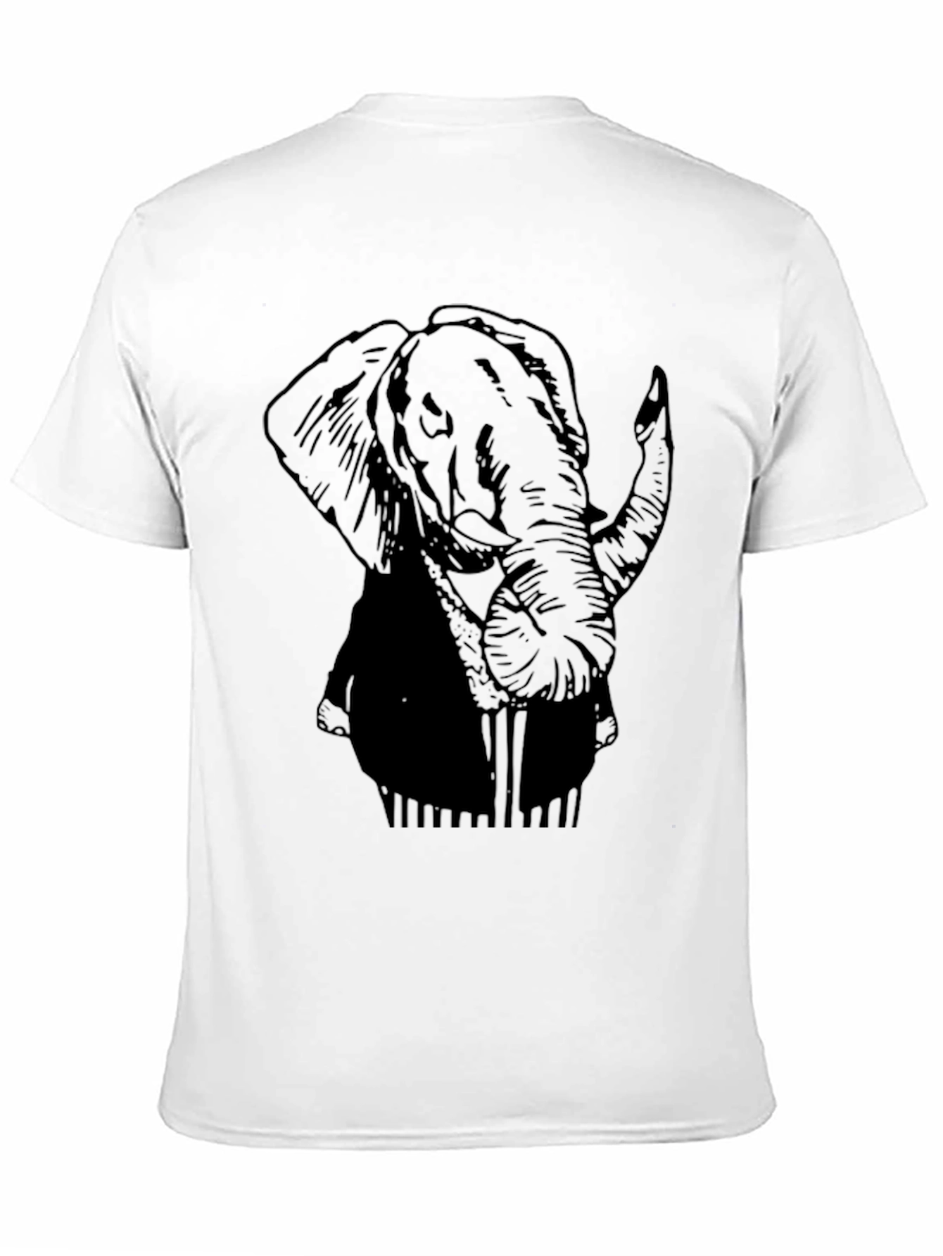 Black Elephant Graphic Print Mens T-Shirt