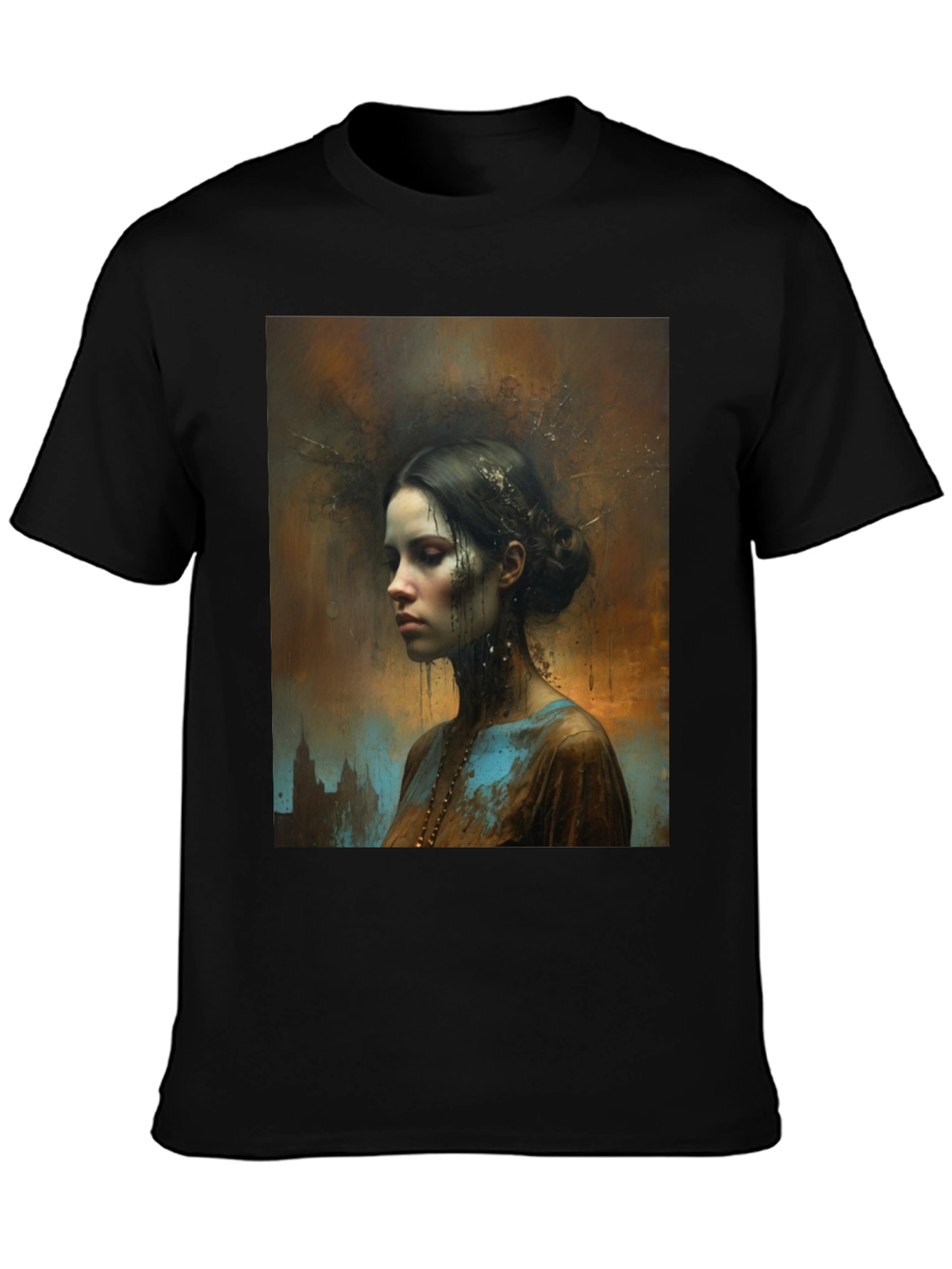 Artistic Portrait Black T-Shirt