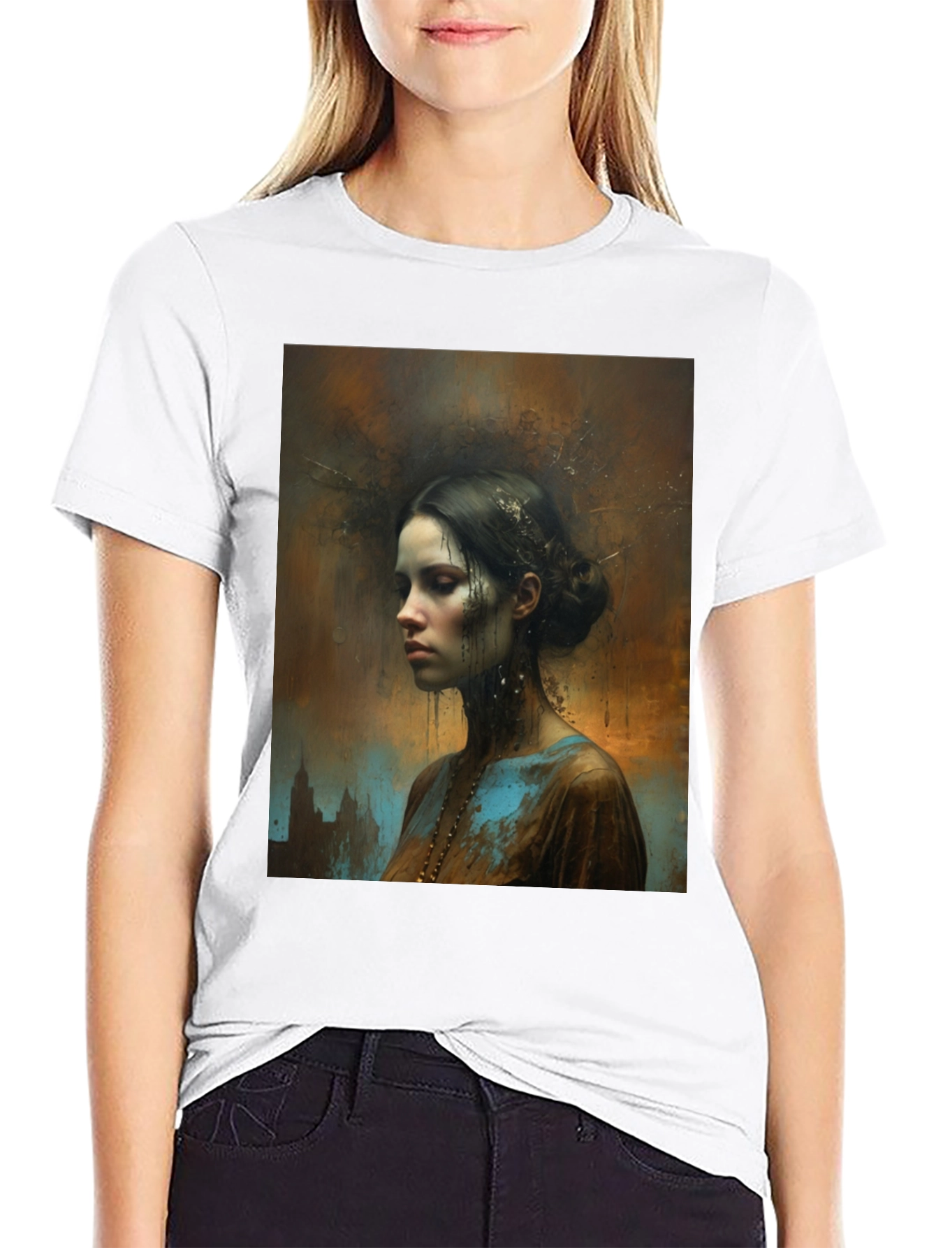 Artistic Portrait Black T-Shirt
