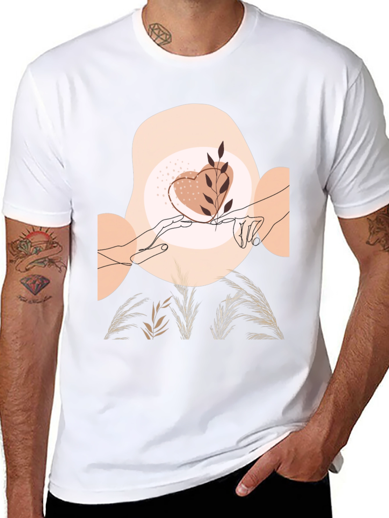 Artistic Graphic Tee - Love & Nature Design