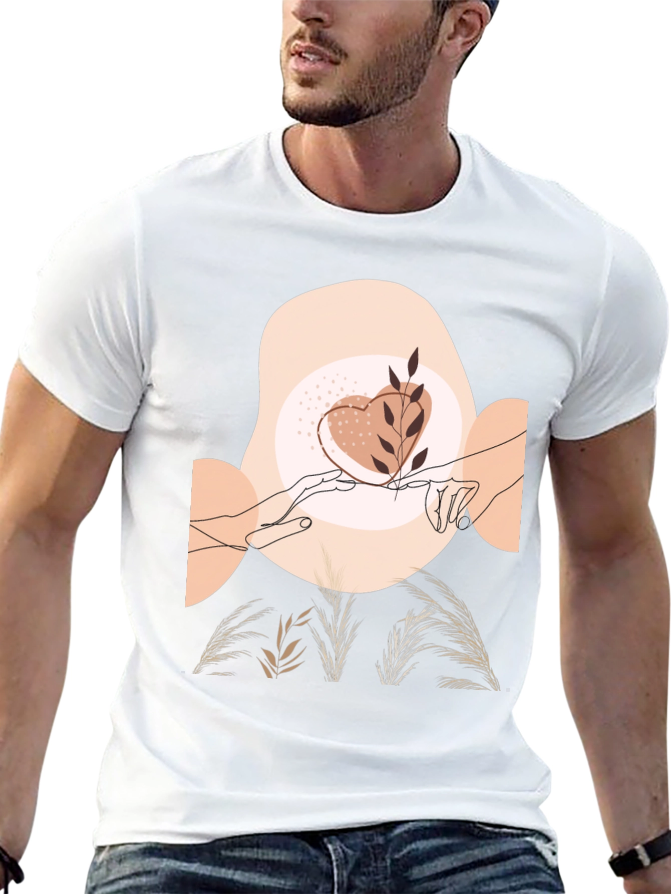 Artistic Graphic Tee - Love & Nature Design