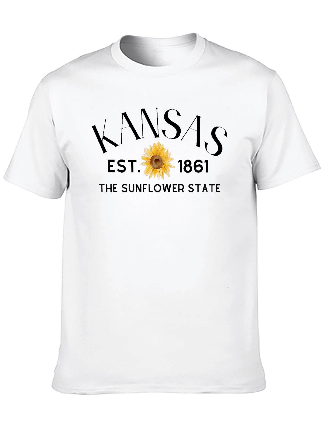 Kansas Sunflower State T-Shirt - Est. 1861 - Black