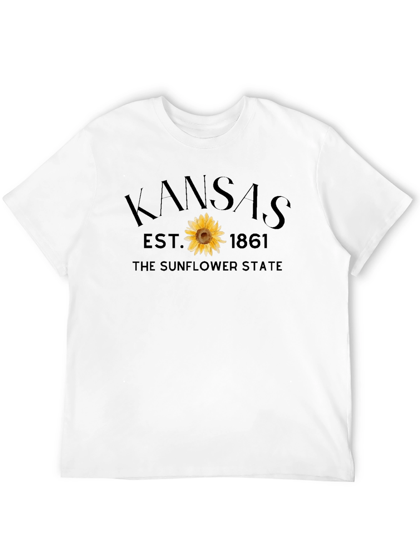 Kansas Sunflower State T-Shirt - Est. 1861 - Black