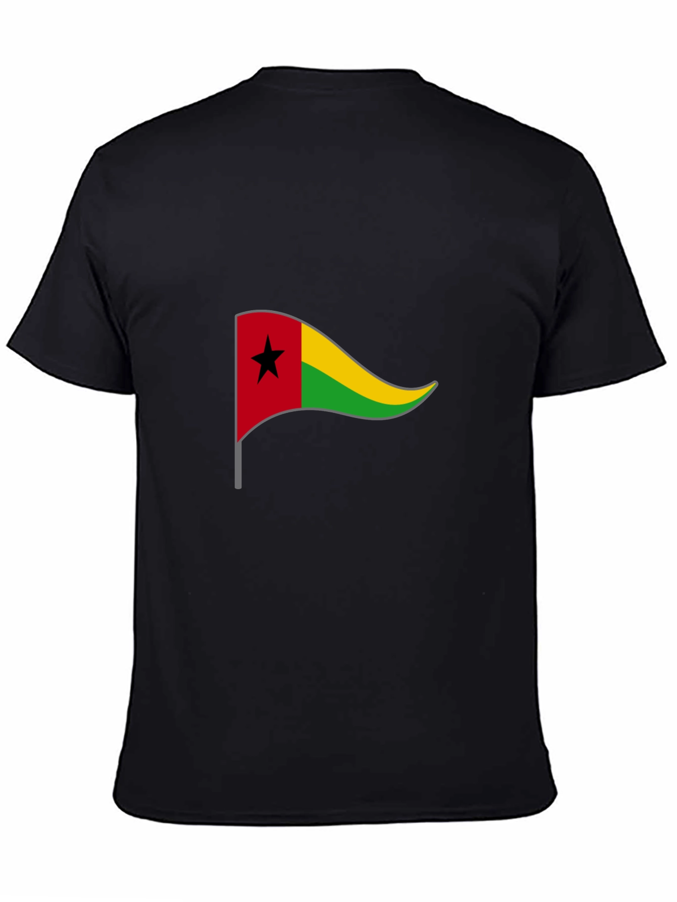 Guinea-Bissau Flag Graphic Black Tee