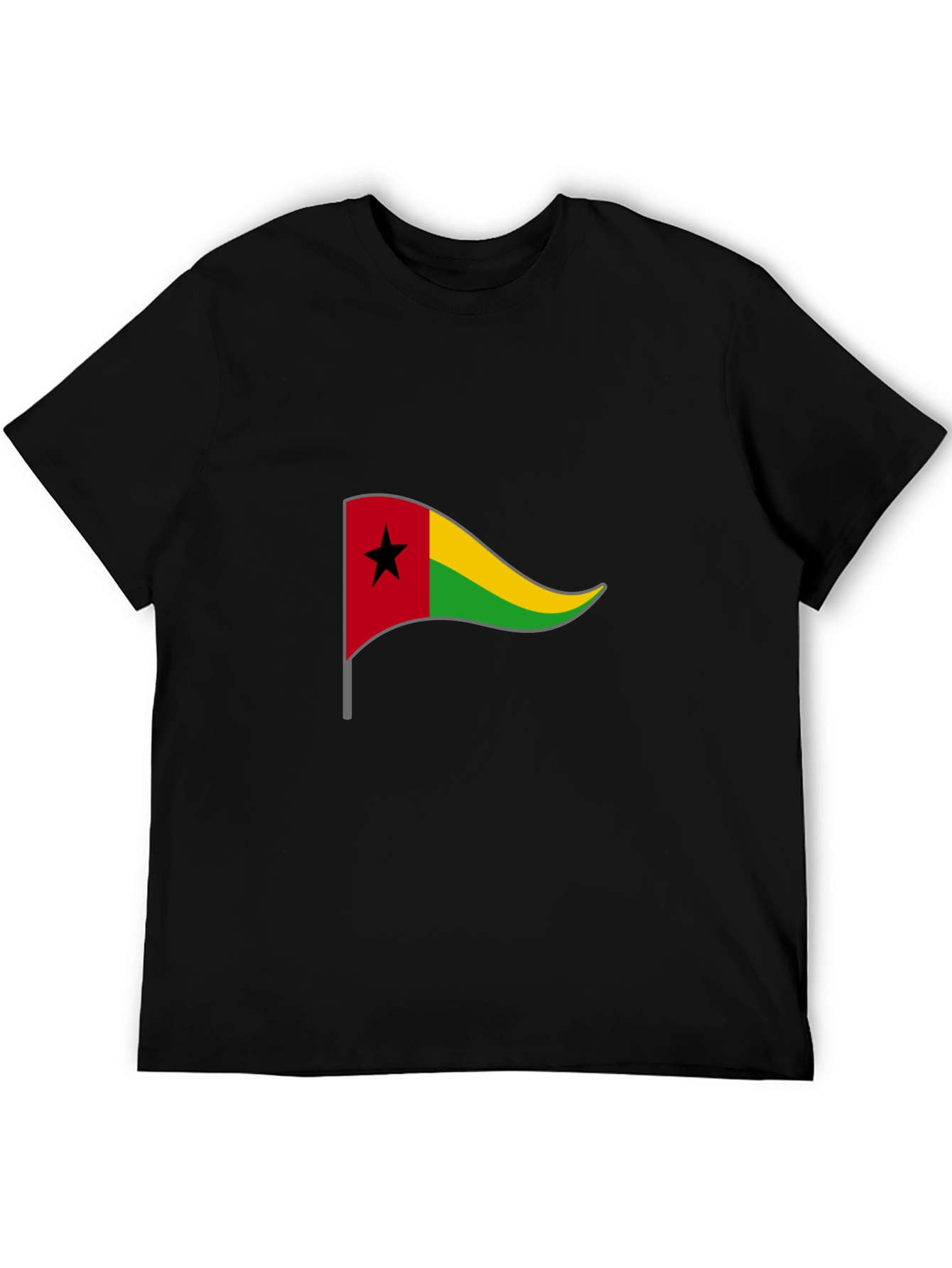 Guinea-Bissau Flag Graphic Black Tee