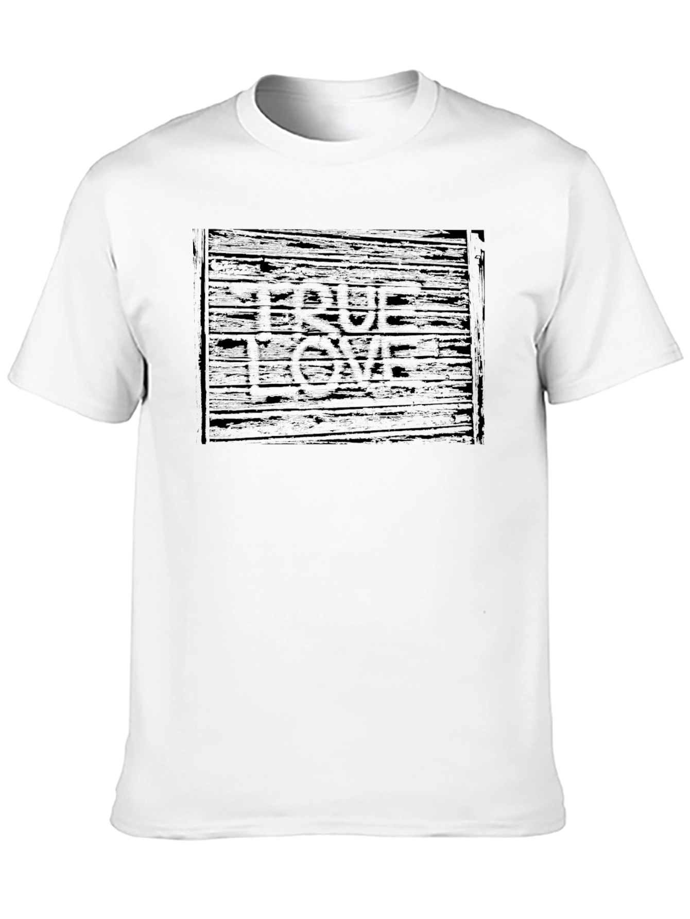 True Love Woodgrain Graphic T-Shirt - Black