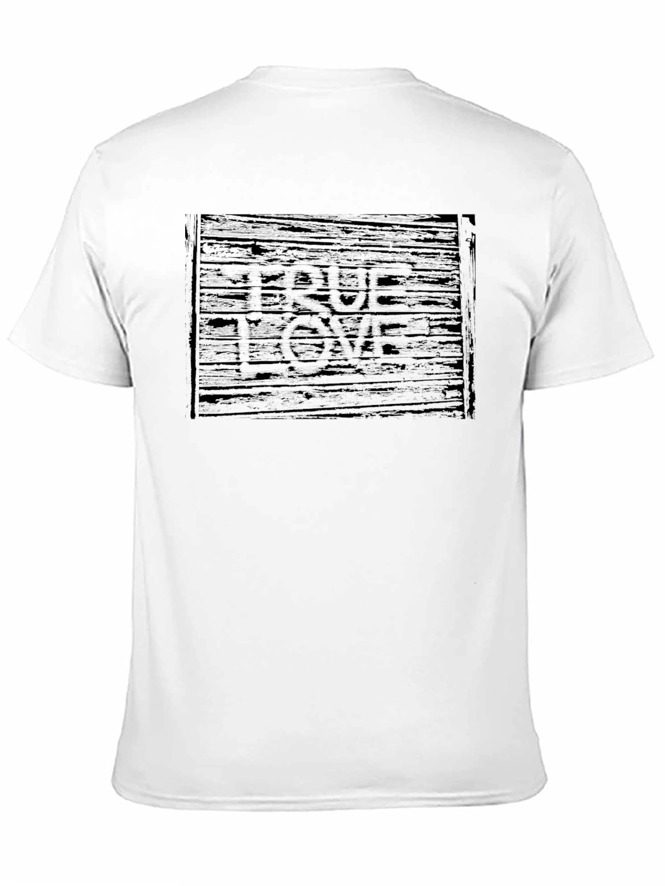 True Love Woodgrain Graphic T-Shirt - Black