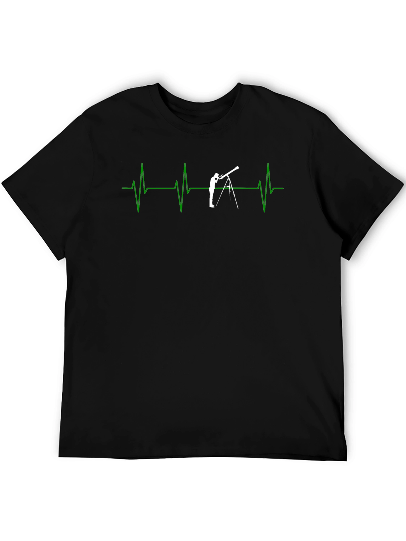Telescope Heartbeat Graphic Tee - Astronomy Lover Shirt