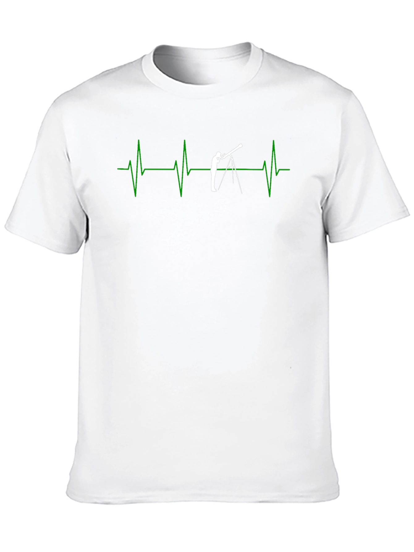 Telescope Heartbeat Graphic Tee - Astronomy Lover Shirt