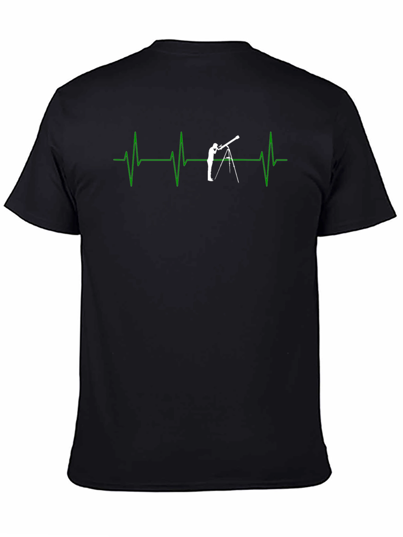 Telescope Heartbeat Graphic Tee - Astronomy Lover Shirt