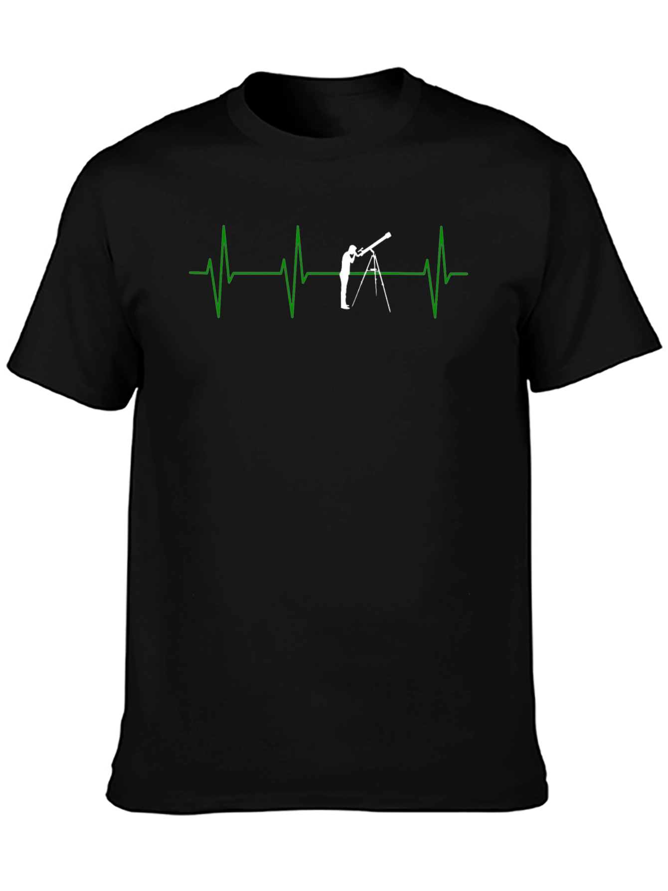 Telescope Heartbeat Graphic Tee - Astronomy Lover Shirt