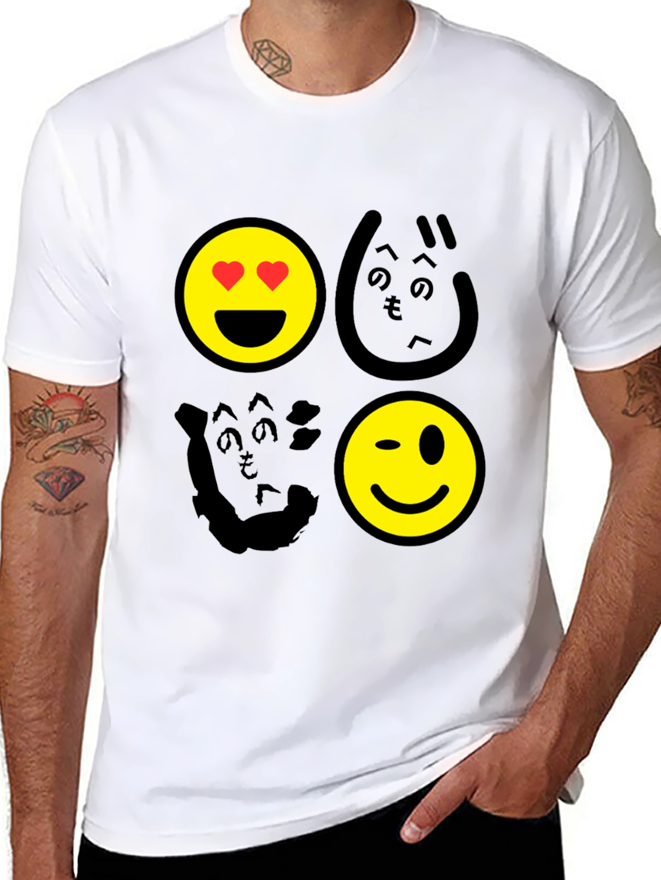 Emoji Graphic Print Mens T-Shirt