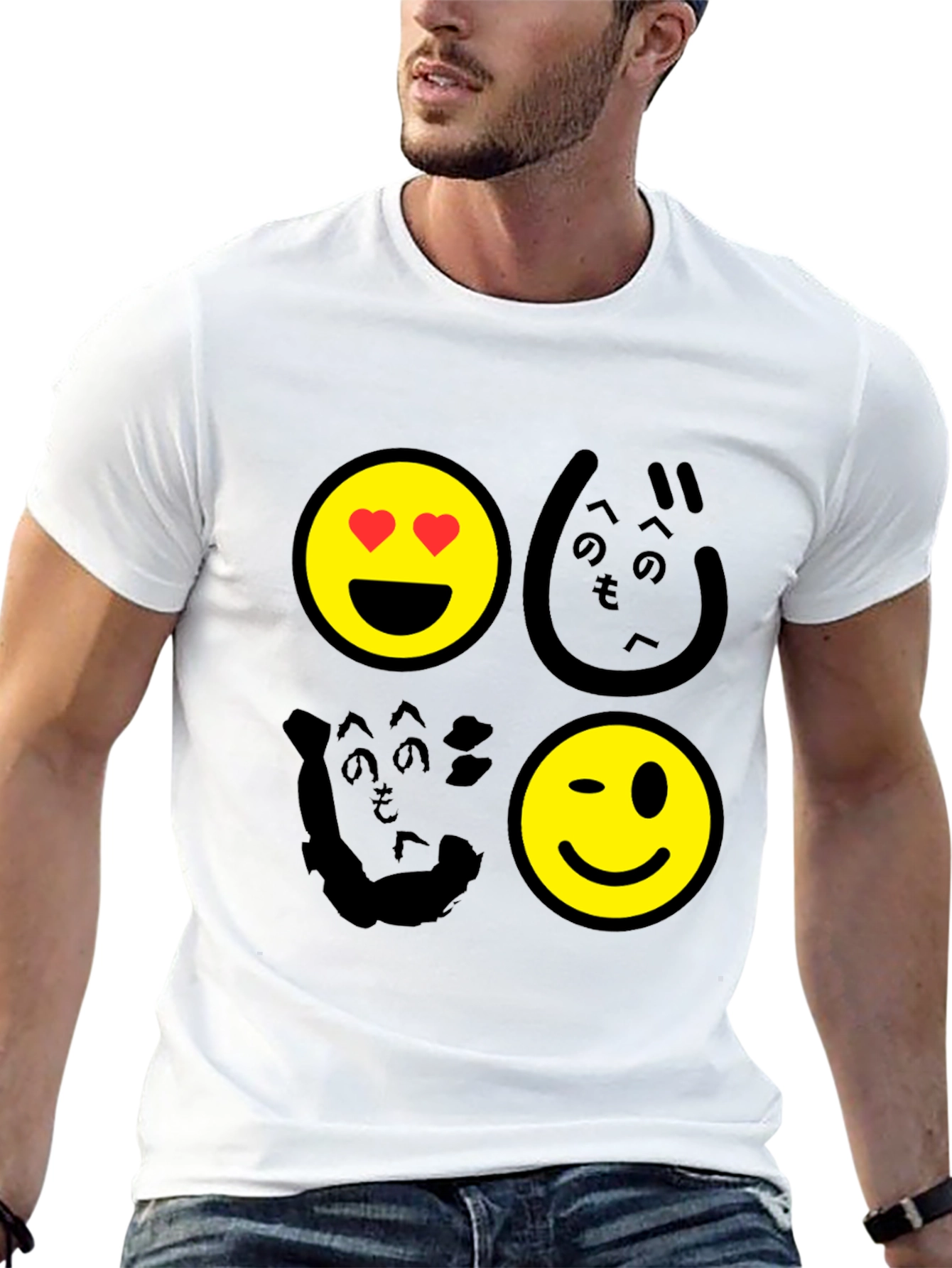 Emoji Graphic Print Mens T-Shirt